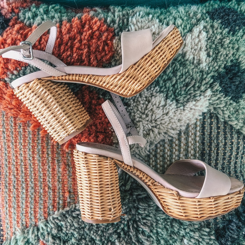 Jeffrey Campbell for Anthropologie Basket Weave Heeled Sandals size 7